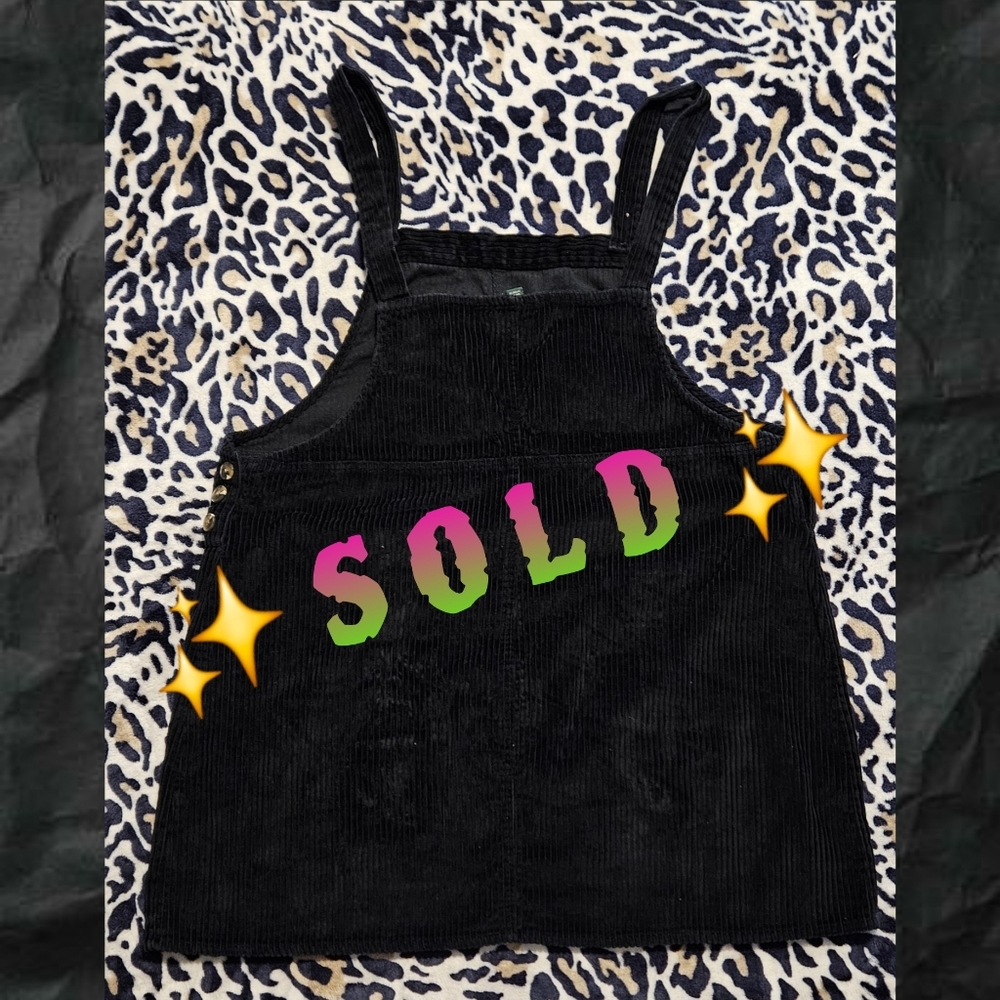 Wild Fable XXL Black Corduroy Overall Dress